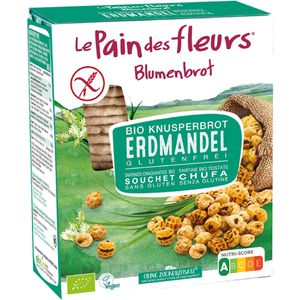 Le-Pain-des-Fleurs Knusperbrot Blumenbrot Erdmandel, BIO, gluten-, laktosefrei & vegan, 2 Frischepacks à 75 g, 150 g