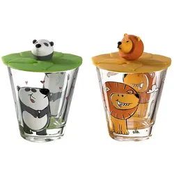 Leonardo BAMBINI 2er Set Kinderbecher mit Deckel 'Löwe' & 'Panda'