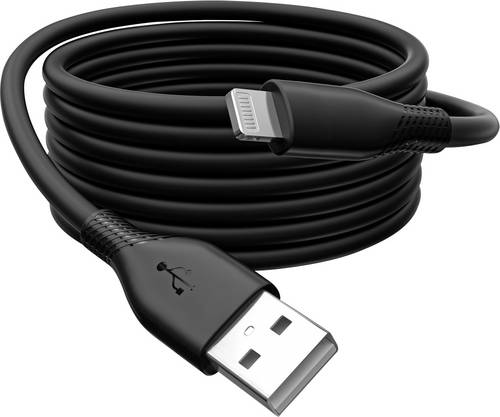 Digitus USB-Ladekabel USB 2.0 USB-A Stecker, Apple Lightning Stecker 0.50m Schwarz Flexibel, hochflexibel, mit USB, Silikon