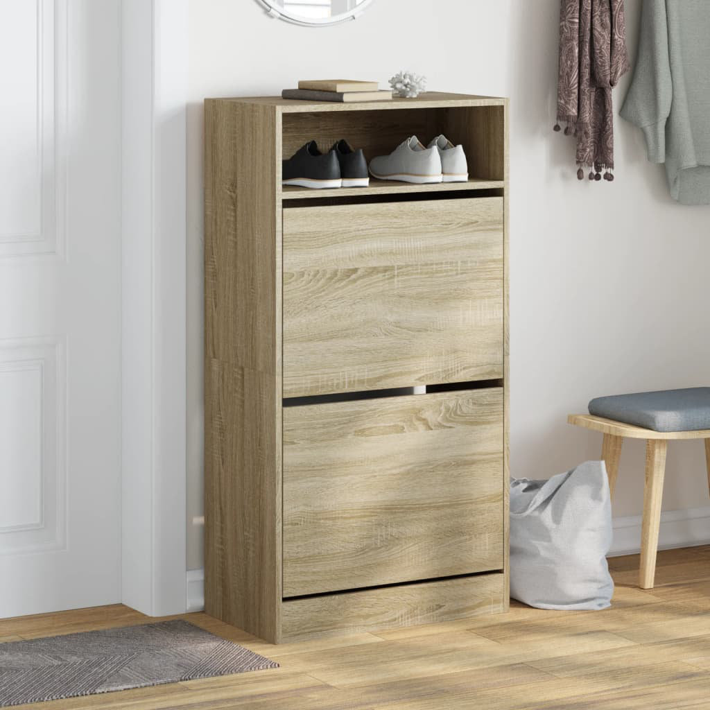 Metro 6 Pair Shoe Storage Cabinet Sonoma Oak 6