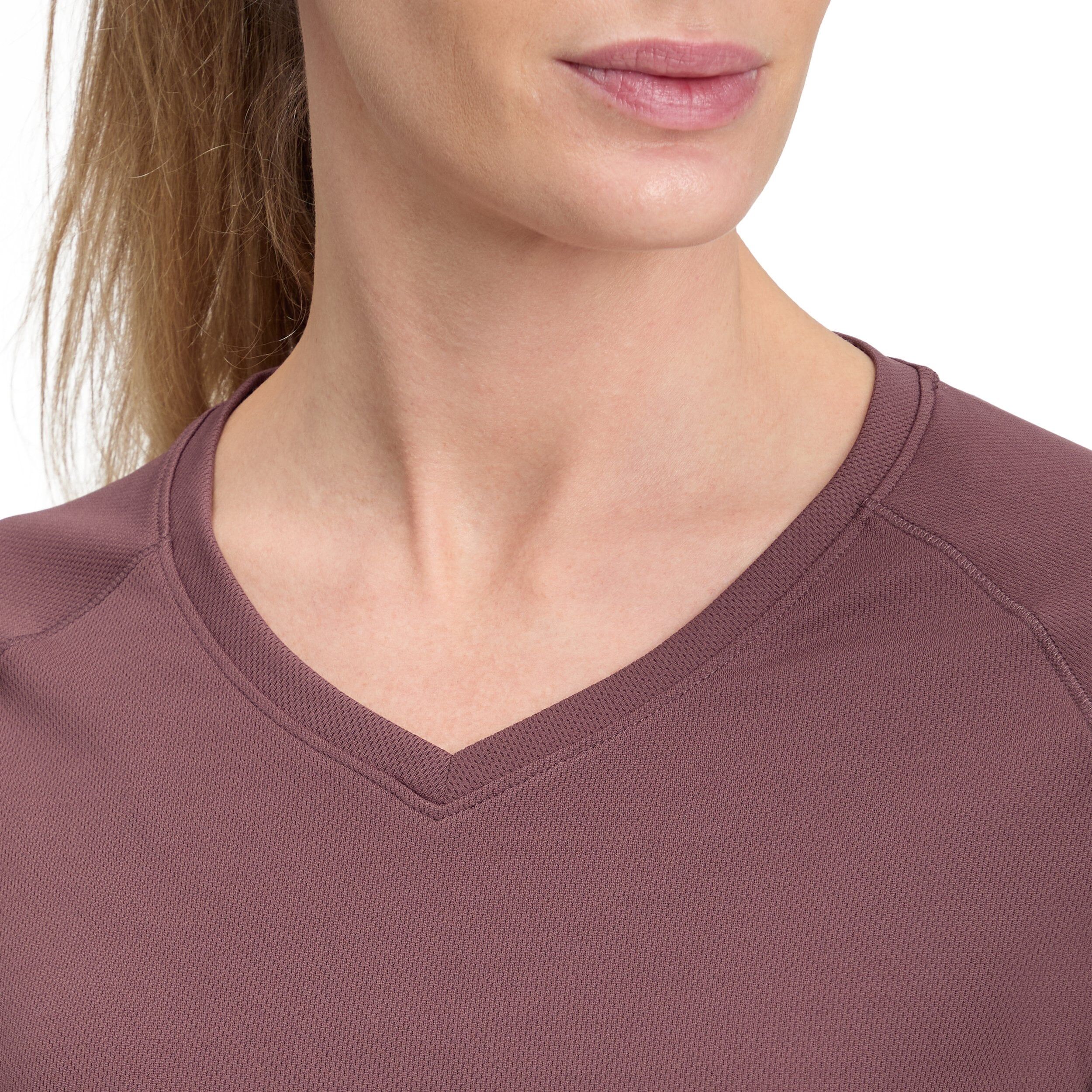 Laufshirt ENERGETICS "Da.-T-Shirt Natalja II SS W", Damen, Gr. XL, braun (rot wine), Obermaterial: 100% Polyester, normal, Rundhals, Shirts Laufshirt, mit Rundhalsausschnitt, Kurzarmdesign, schnell trocknend, atmungsaktiv rot wine XL