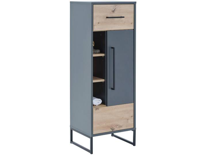 Badezimmer Unterschrank Fabio 40x103 cm Anthrazit / Eichef.