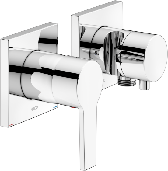 Keuco Edition 11 Brausearmatur 51151011222 chrom, 2 Verbraucher, mit Wandanschlußbogen und Brausehalter