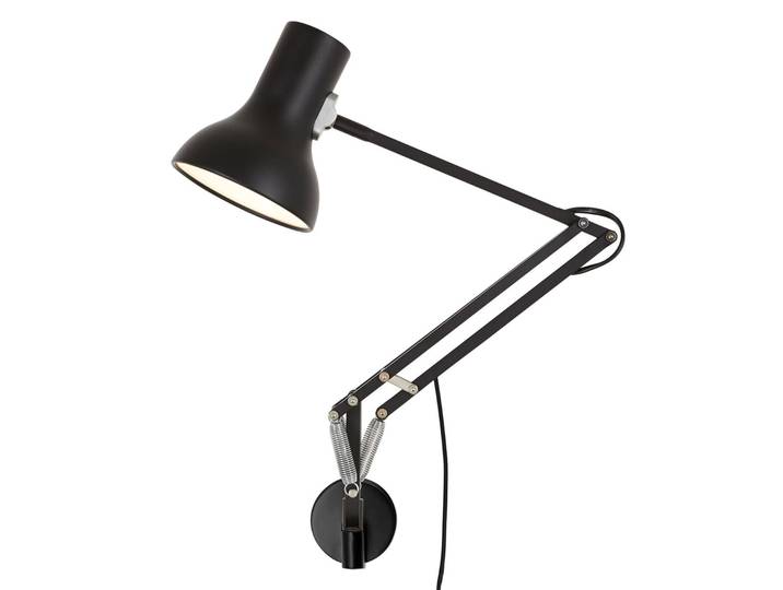 Type 75 Mini Wandleuchte mit Beschlag Jet Black - Anglepoise - Arbeitszimmer / Büro - Industrielles Design - Metall - Einflammig