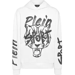 PLEIN SPORT Kapuzen-Sweatshirt, Größe L in Weiß 01
