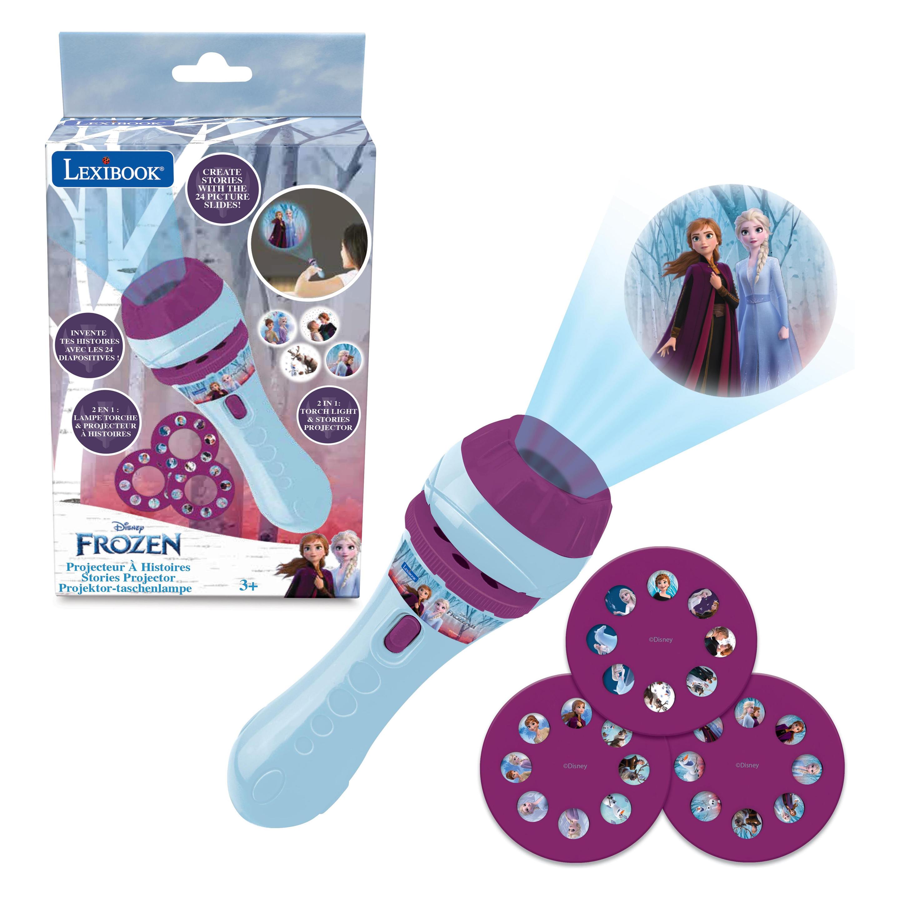 Lexibook Disney Frozen Story Projektor und Taschenlampe (Deutsch, Englisch, Französisch, Italienisch) (LTC050FZ)