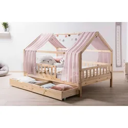 Hausbett KIM Naturfarben Altrosa ca. 90x200cm Echtholz