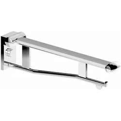 KEUCO PLAN Care Stützklappgriff abnehmbar, 700mm, klappbar, 34903173737, Farbe: Aluminium silber-eloxiert/schwarz