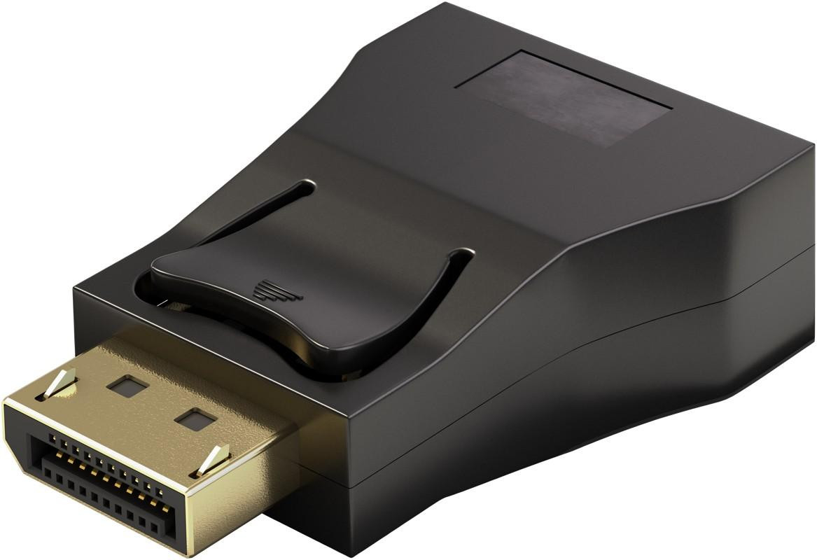 Goobay 63489 DisplayPort naar VGA-adapter, verguld, zwart - DisplayPort-connector naar VGA-aansluiting (15-polig)