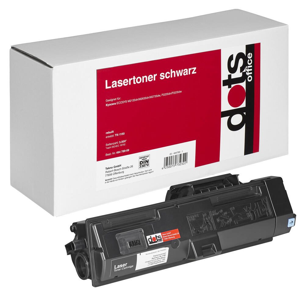 dots Toner kompatibel zu KYOCERA TK-1150 schwarz 2914,0000-DOTS