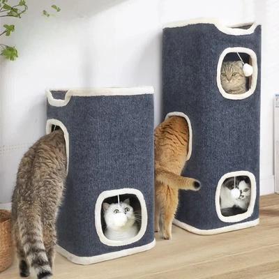 Uplifted Finds Luxury 3 Tiers Covered Cat Bed And Winter Pet Cave 2 tiers