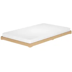 Erst-Holz Niederflurbett Flachbett 120x200 Buche Massivholz natur mit wählbarem Zubehör V-60.66-12 Rollrost und Matratze inkl.
