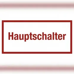 Hauptschalter, Textschild, Folie, 200x100 mm