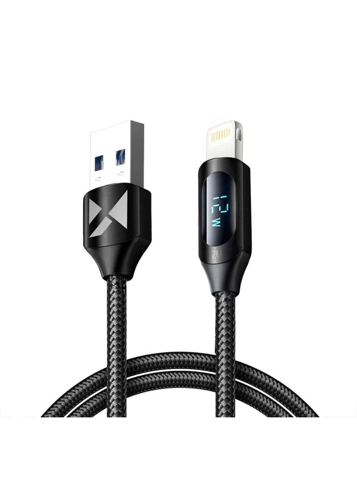 Wozinsky USB-A Cable - Lightning WUALC1 with LED Display 2.4A 1m - Black