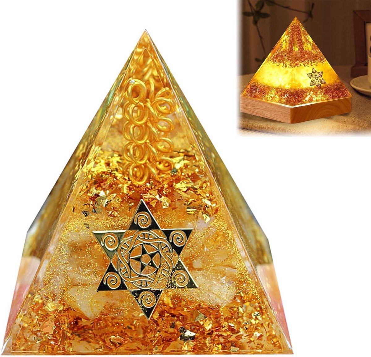 Mini Orgonite Piramide van Kristal voor Spirituele Energie en Harmonisatie