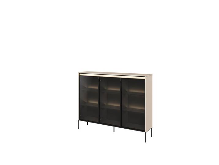 yourhouse24 Vitrine TREND TR-08 Modernes Design mit Rillenfront, Metallgestell