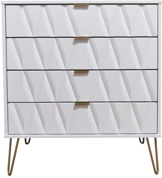 Brayden Studio Fully Assembled Forst 4 Drawer Chest White/White 88.5cm H X 76.5cm W X 41.5cm D