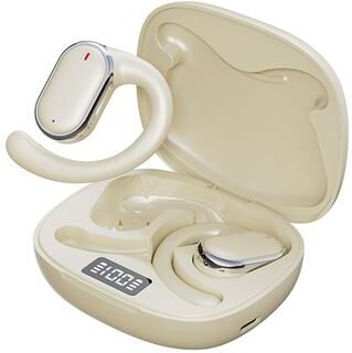 Uplifted Trends Premium Waterproof Wireless Headset For Sports Bluetooth Sports Earphones With Noise Reduction khaki
