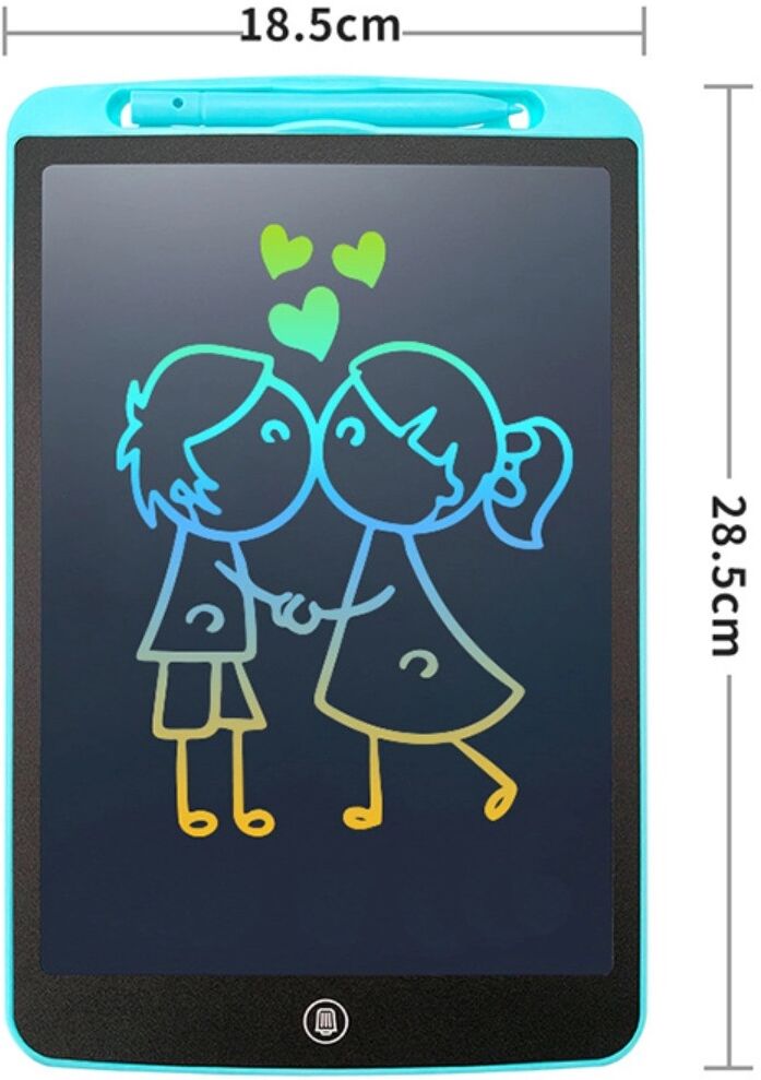 INF LCD-Schreibtafel EU-Standard 12 inch - Augenschonendes, wiederverwendbares Zeichenbrett für Kinder und Erwachsene Blau