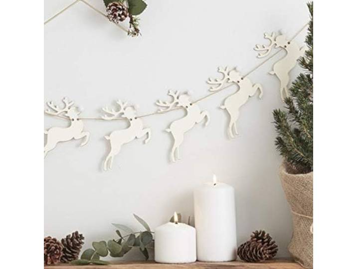 Ginger Ray Feestelijke Kerst Houten Rendier Bunting Party Decoraties Banner Rustieke