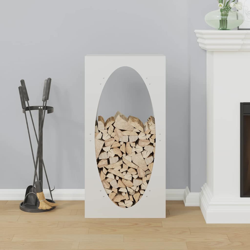 vidaXL Portant de bois chauffage blanc 50x23x100 cm