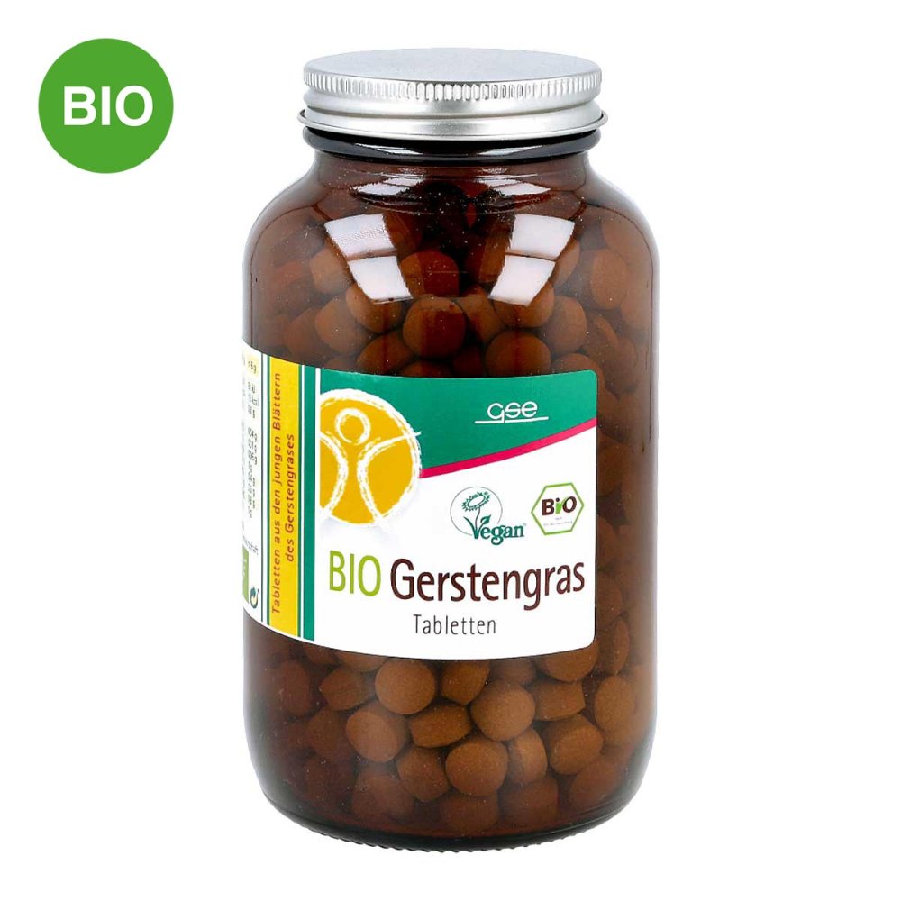 GSE Vertrieb Biologische Nahrungsergänzungs- & Hei Gerstengras 500 mg Bio Tabletten 00393040