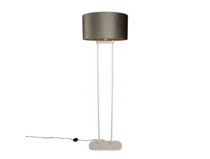 Vloerlamp beige met groene ovalen kap en gouden binnenkant 50cm -