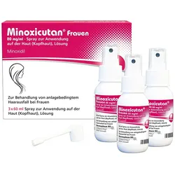 MINOXICUTAN Frauen 20 mg/ml Spray 3X60 ml