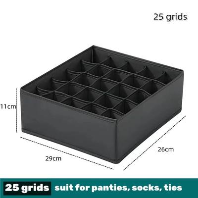 Wardrobe Hanging Storage Bag Organizer Collapsible Closet Shelf gray 25 Grid