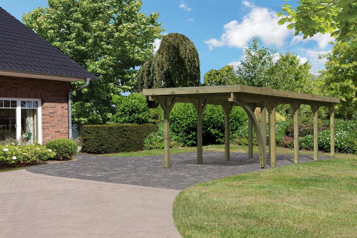 KARIBUHOLZT Carport einzel Classic 3B kdi inkl.1 Bogen + PVC Dach 08427258
