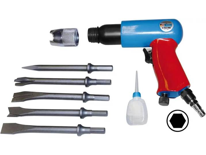 Marteau burineur pneumatique 10 PRO\, ensemble de 8 pièces