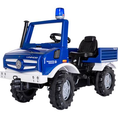 Tretfahrzeug ROLLY TOYS "rollyUnimog THW", grün (blau), Tretfahrzeuge, KinderB:54cm H:81cm T:118cm, Kunststoff, inkl. rollyFlashlight, B:54cm H:81cm T:118cm