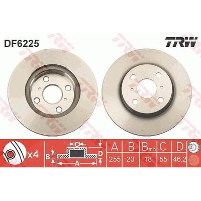 Trw Bremsscheibe [Hersteller-Nr. DF6225] für Toyota, Aston Martin