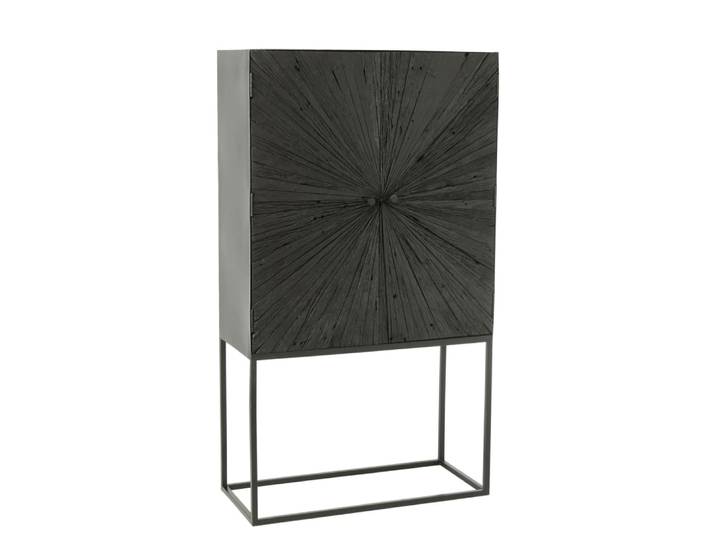 Armoire en bois et fer bois/métal noir 162cm