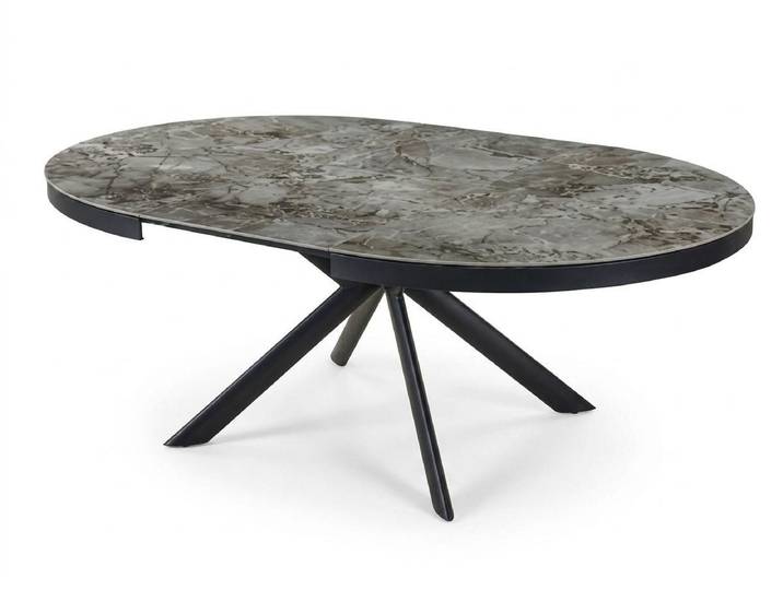 JVmoebel Esstisch Esstisch Schwarz Marmoroptik Metall Innenausstattung Moderner Stil, Made in Europa