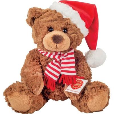 Teddy Hermann 946199 - Weihnachtsteddy mit Schal, Plüsch, 30 cm