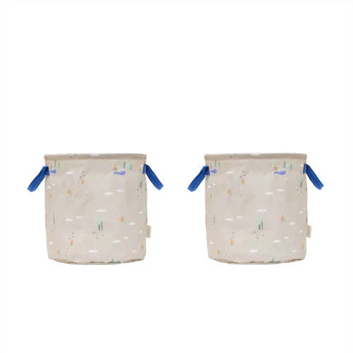OYOY Mini opbergmand Foxy voor kinderen, set van 2, textiel, solid
