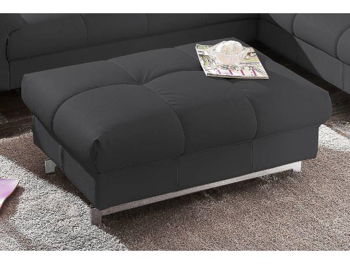 Hocker COTTA Chef , schwarz, B:100cm H:46cm T:64cm, 100% Echtleder;Softlux-Kunstleder;NaturLeder (echtes Rindsleder);Luxus-Microfaser (100% Polyester), Hocker, Hocker, Hocker mit eleganter Steppung, Bodenfreiheit 12,5 cm