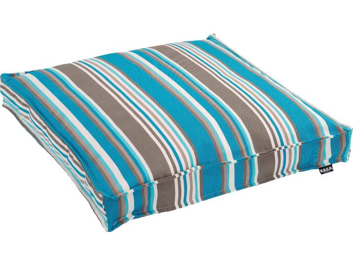 Sitzkissen H.O.C.K. Yucatan , bunt (blau, bunt, gestreift), B:50cm H:5cm L:50cm, Kunstfaser, Dekokissen_Sitzkissen_Kissenhüllen, Sitzkissen, mit bunten Streifen