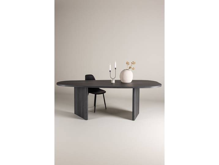 Esstisch VENTURE HOME Grönvik, ovaler Esstisch, geräumig, 220 × 100 cm , schwarz, schwarz, B:100cm H:75cm T:100cm, Tische, Esstisch, Esszimmertisch, MDF, oval, gesellig, einladend, modern