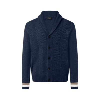 Strickjacke MAERZ MUENCHEN "Maerz Muenchen 567201 Strickjacke Herren Bekleidung", Herren, Gr. 56, blau, 100% Schurwolle, Strickjacken Strickjacke