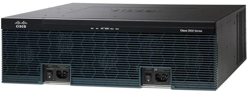 Cisco 3945 router met 3 poorten en 17 slots voor rackmontage