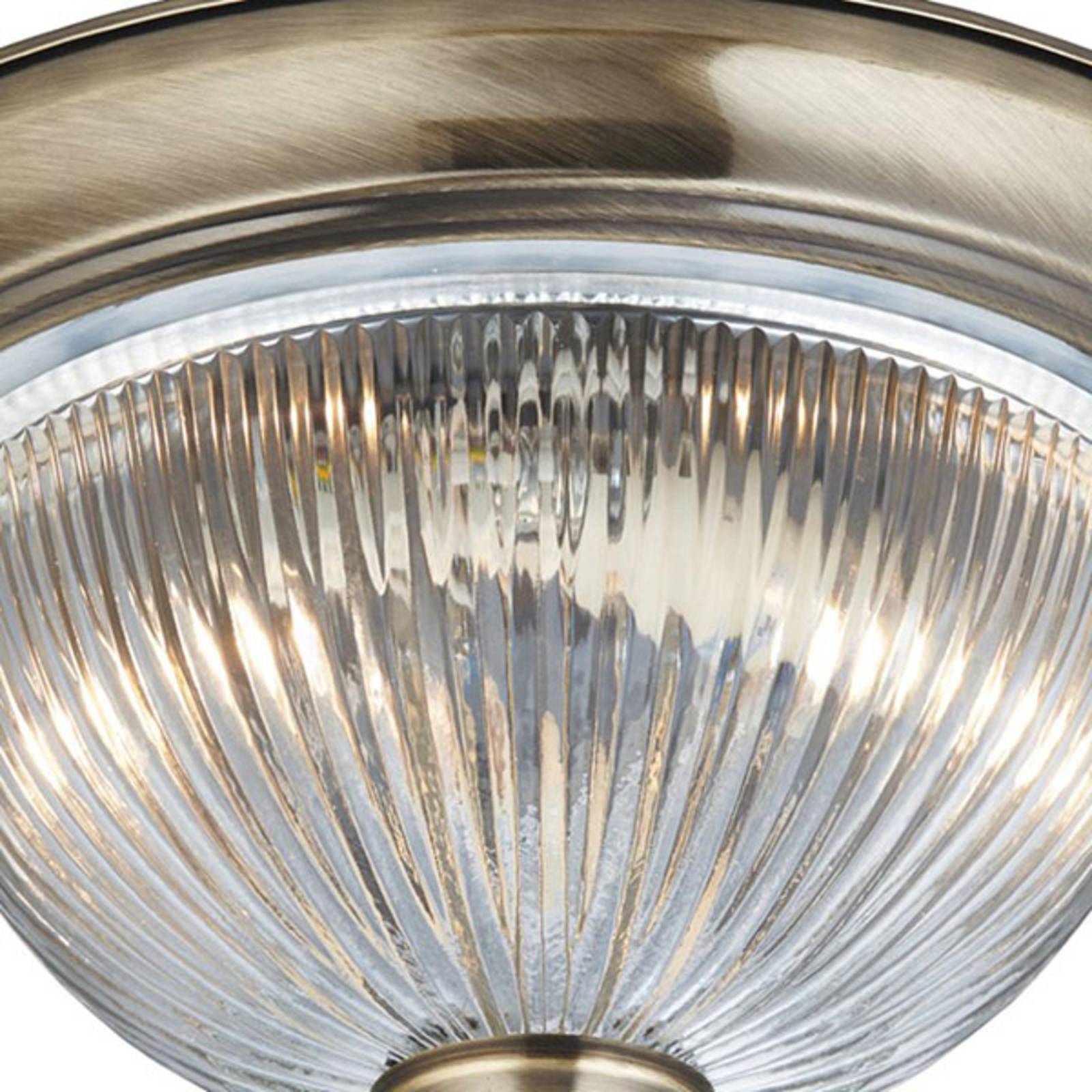 Searchlight Ceiling Light American Diner, dimmable, Bronze / antique brass, Bathroom, metal, Antique, Ceiling Light