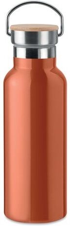 Flacon isotherme cadeau entreprise HELSINKI acier inoxydable orange