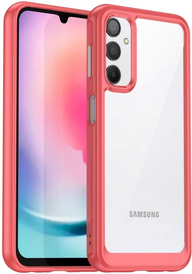 INCOVER Samsung Galaxy A24 Cover Acrylic Combo - Gennemsigtig / Rød