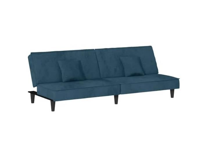 GHVBNMF Schlafsofa Samt Blau Klappbar 200 cm Bettsofa mit 2 Kissen Flexibles Couches-Design fürs Schlafzimmer und Gästezimmer. Verstellbare Lehne wandelt das Sofa rasch zum Doppelbett um.