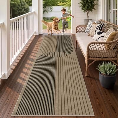 BLUEBELL Non‑Slip Washable Area Rug, Woven Jute Surface, Low‑Pile Foldable Carpet