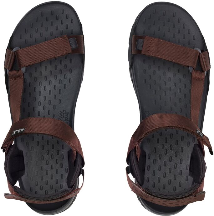Outdoorsandale JACK WOLFSKIN "RIDGE SANDAL M", Herren, Gr. 40,5, braun (schwarz mahogany), Synthetik, Schuhe Outdoorsandale, Sandale, Sommerschuhe schwarz mahogany 40,5