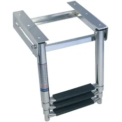 Teleskop Badeleiter für Montage unter Plattform, A4/Kunststoff, 310-700x250mm, 3-stufig
