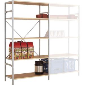 Manuflex Schwerlastregal RB1168, 6 Holzböden, 100kg Fachlast, silber, 250 x 103 x 60cm